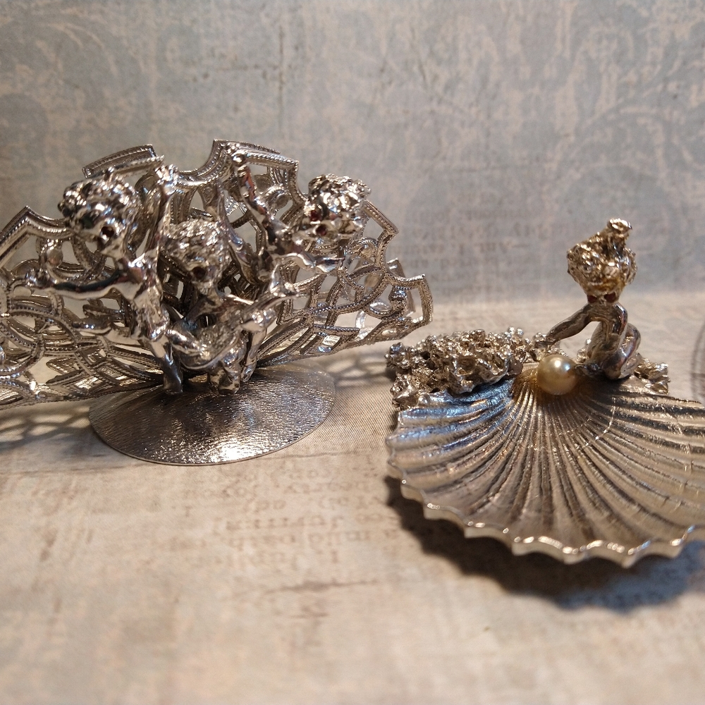 Vintage Volupte Figural Pixie, Imp, faerie Lipstick and Ring Holder